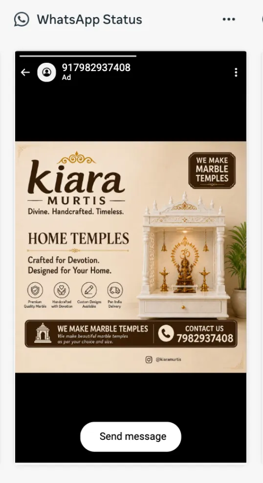 Whatsapp Status ad preview