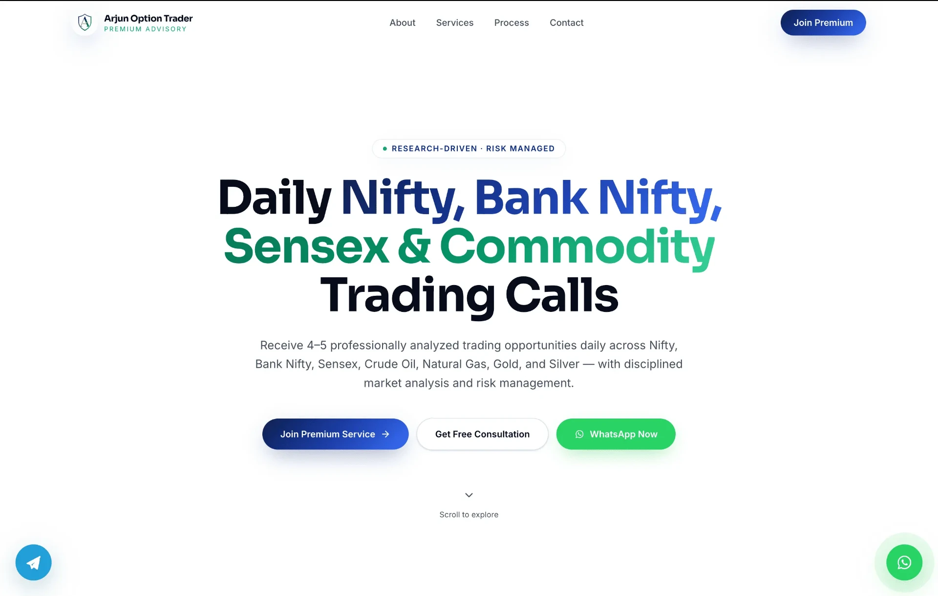 Arjun Option Trader desktop view