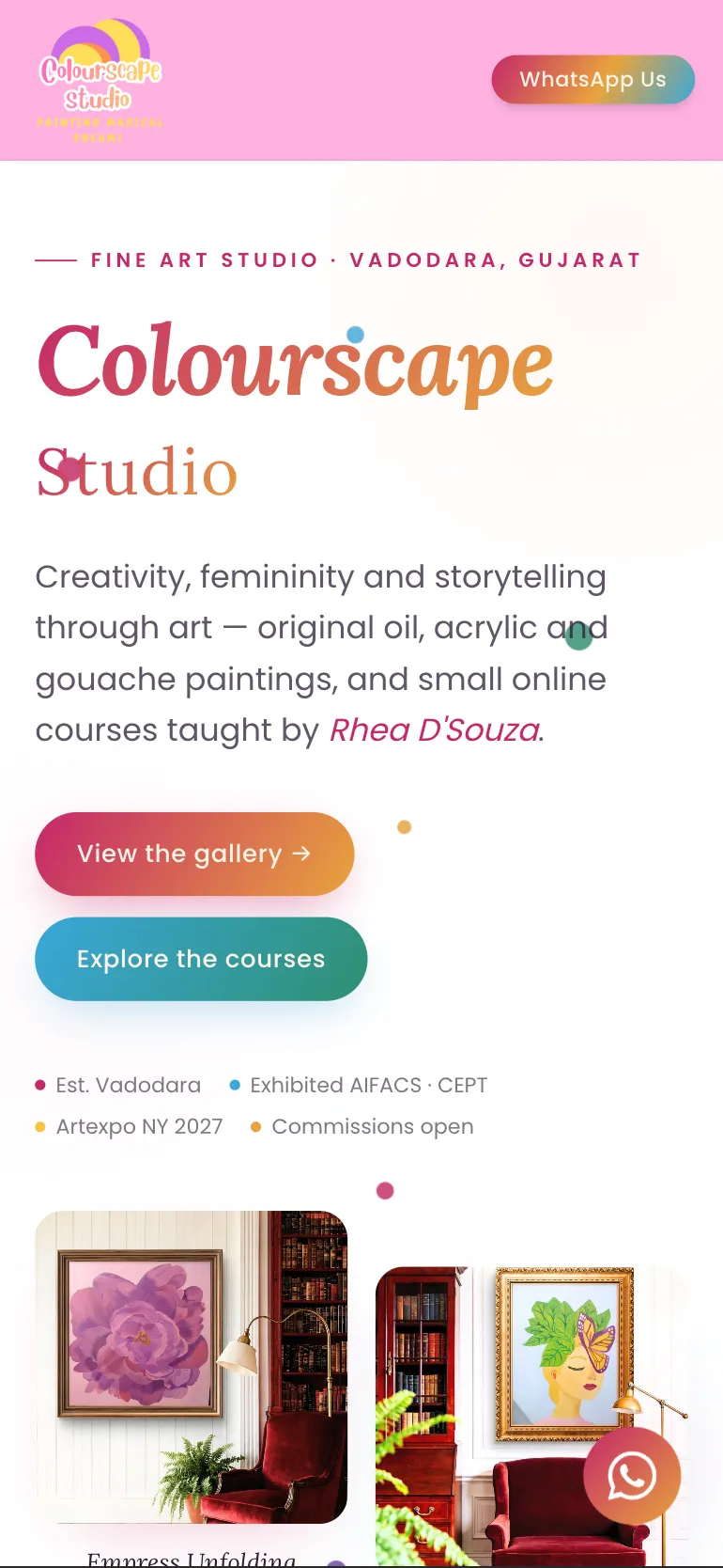 Colourscape Studio mobile view