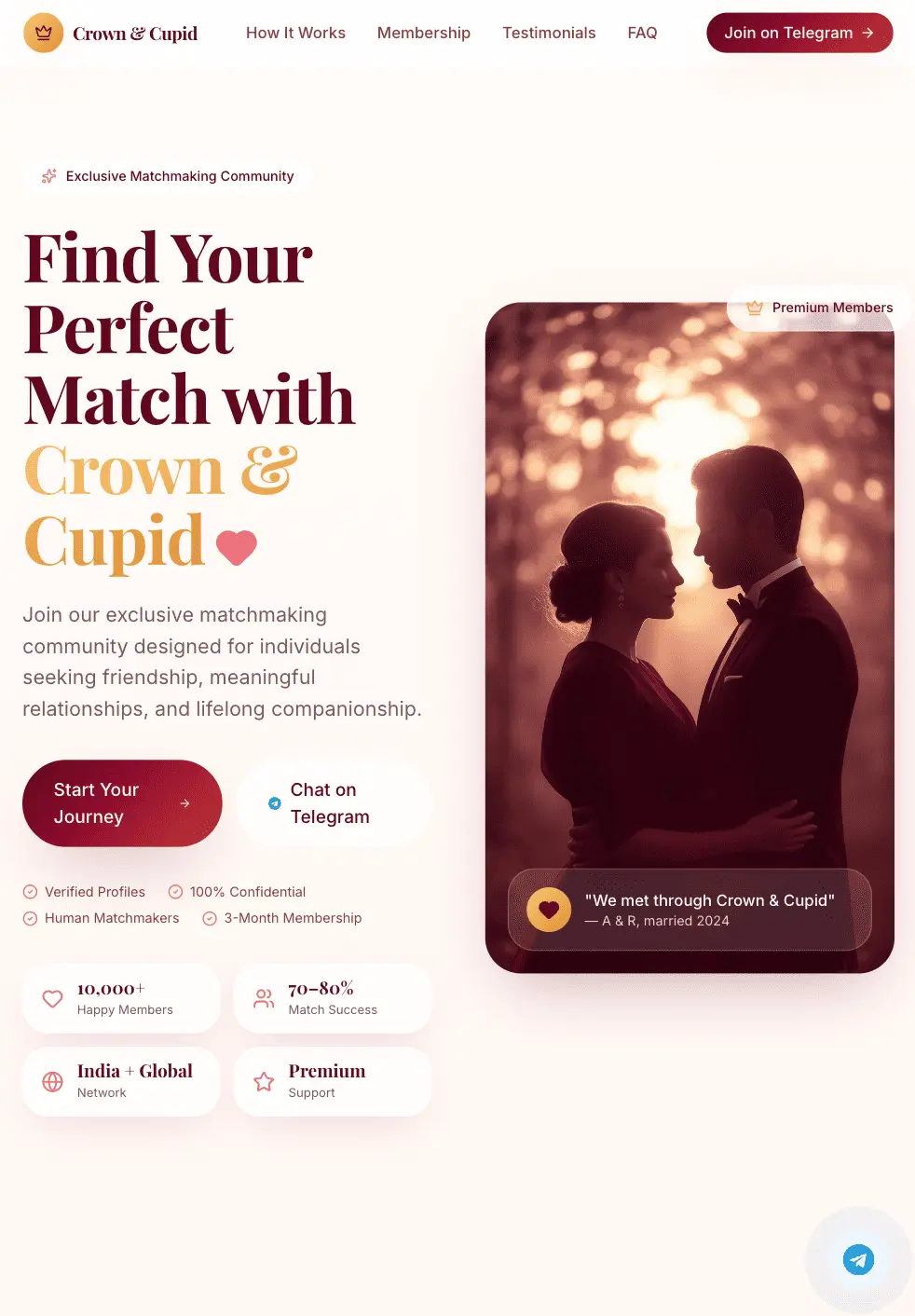 Crown & Cupid tablet view