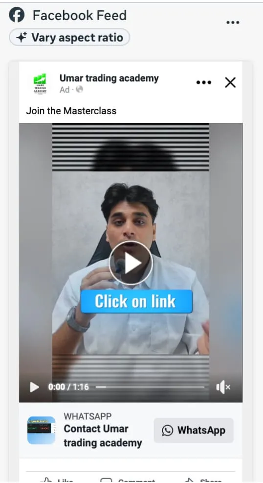 Facebook Feed ad preview