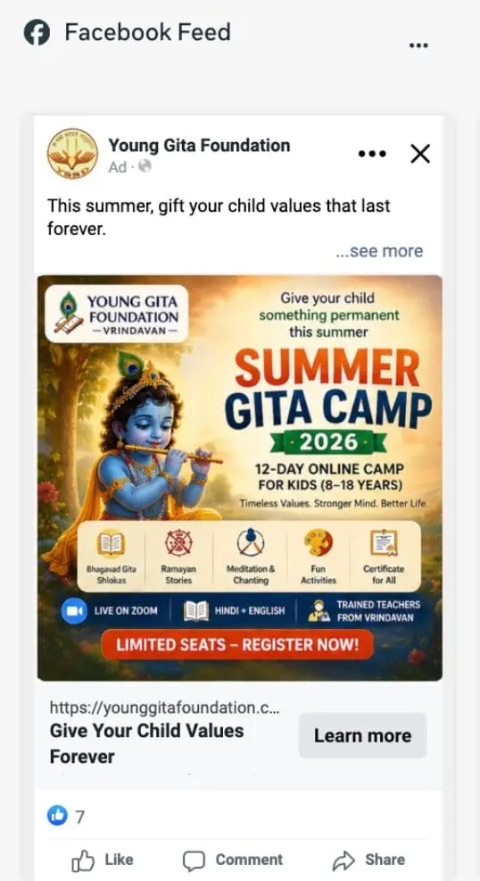 Facebook Feed ad preview