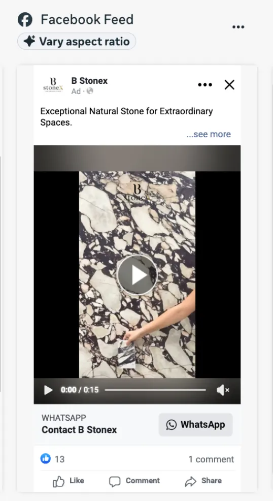 Facebook Feed ad preview