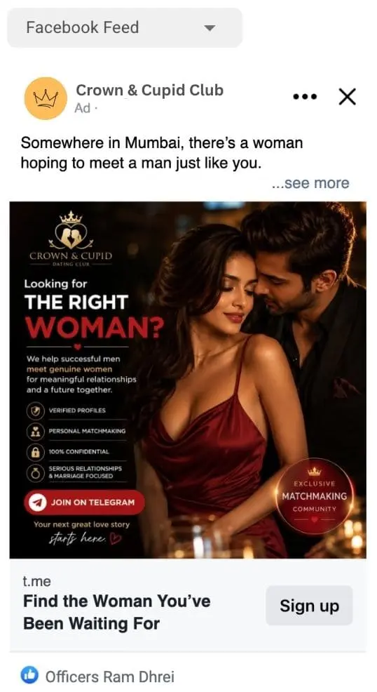 Facebook Feed ad preview