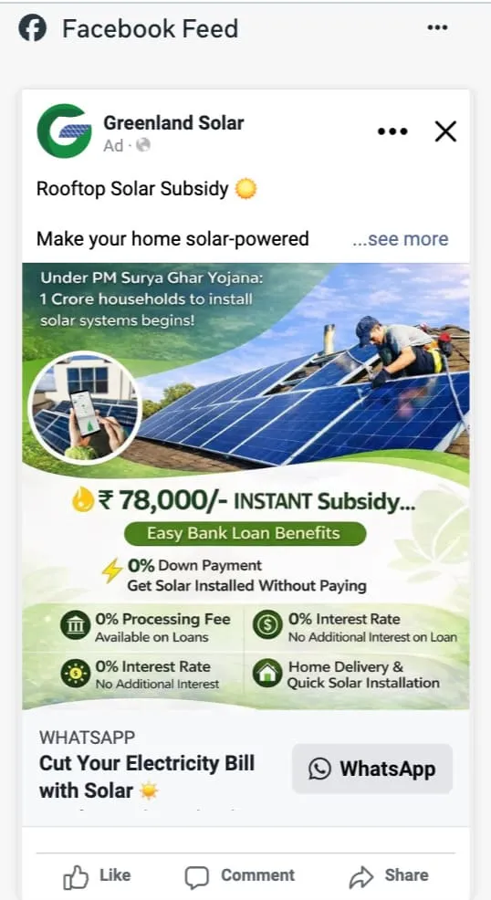 Facebook Feed ad preview