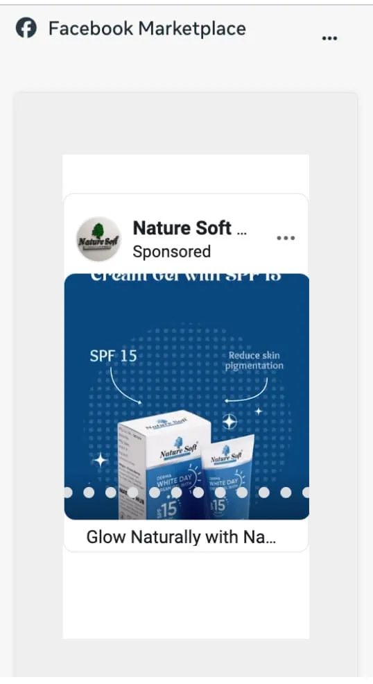 Facebook Marketplace ad preview