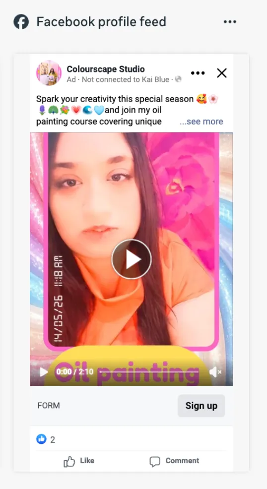 Facebook Feed ad preview