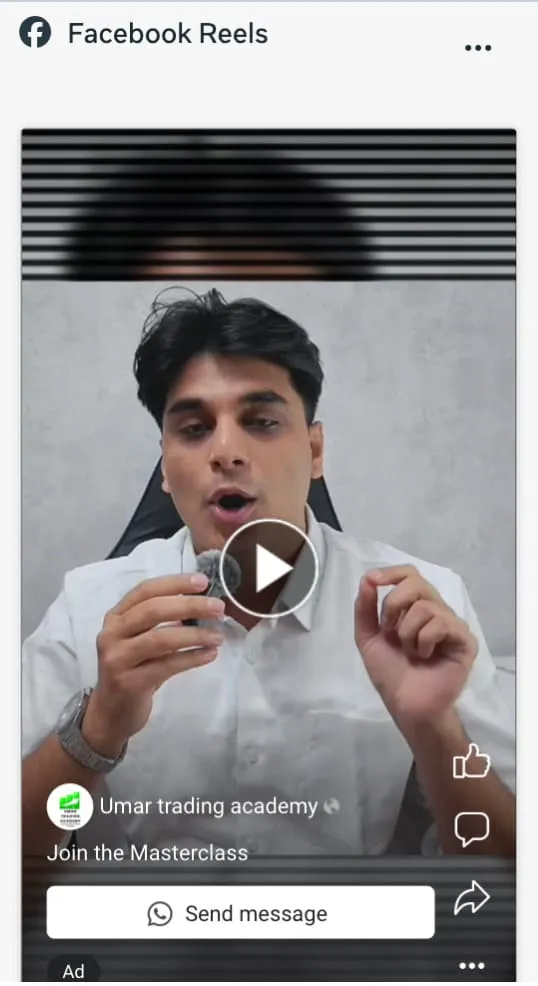Facebook Reels ad preview