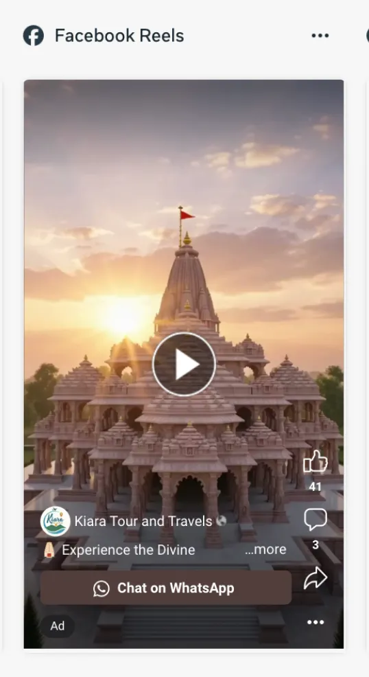 Facebook Reels ad preview