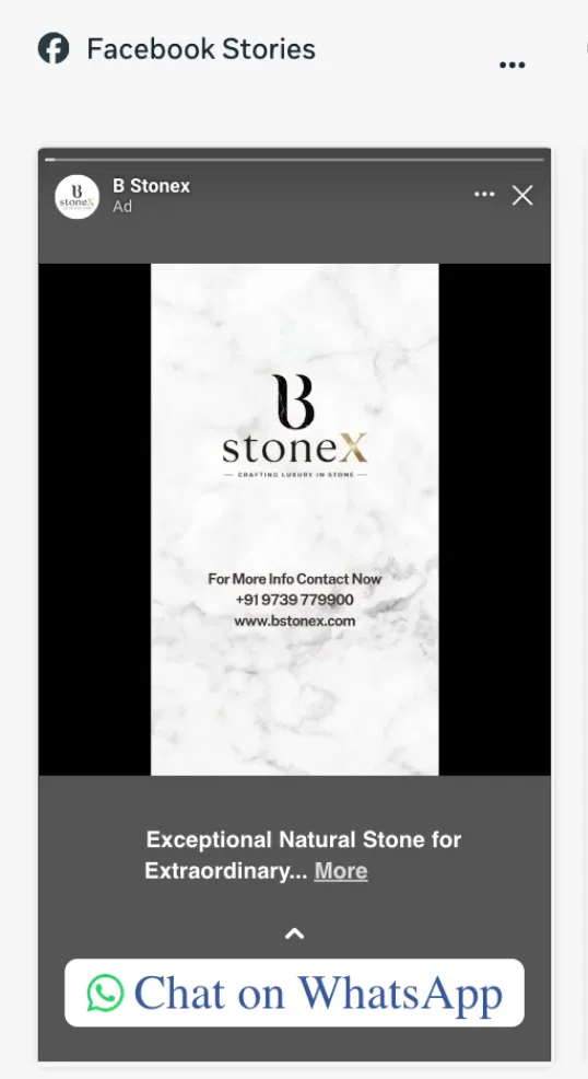 Facebook Stories ad preview