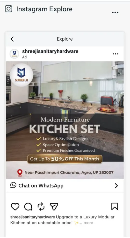 Instagram Explore ad preview