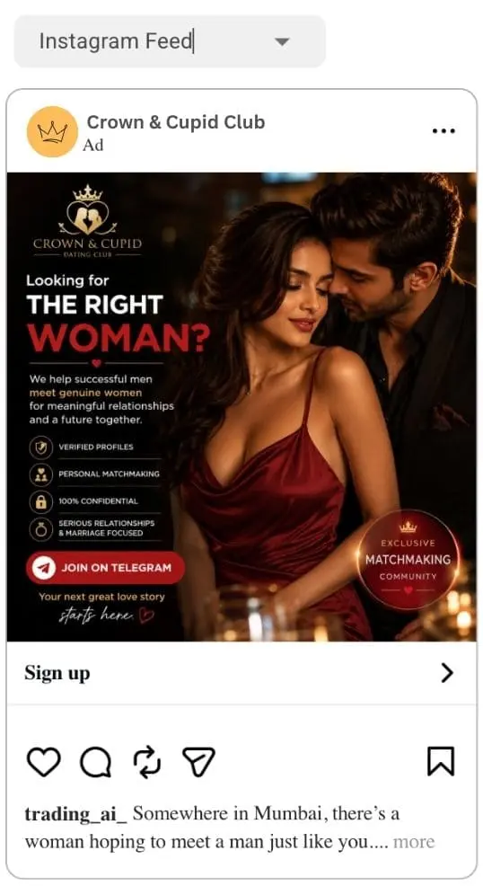 Instagram Feed ad preview