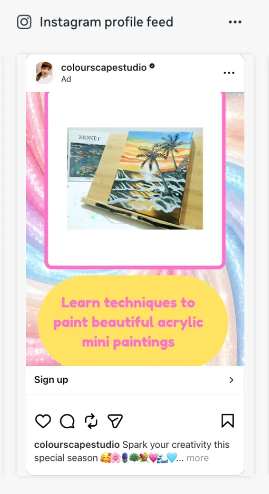 Instagram Feed ad preview