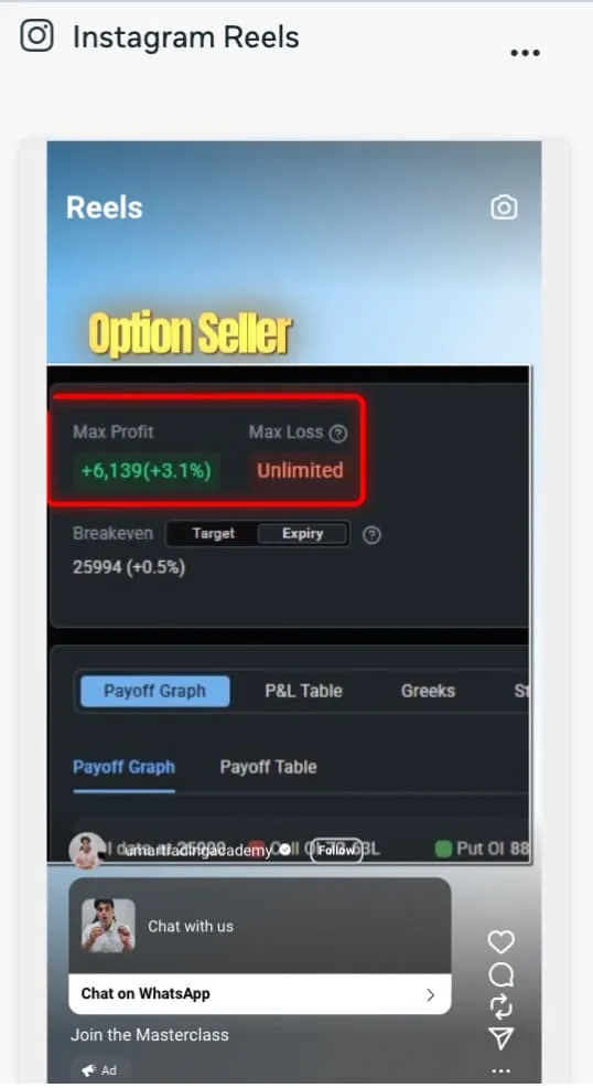 Instagram Reels (Video) ad preview