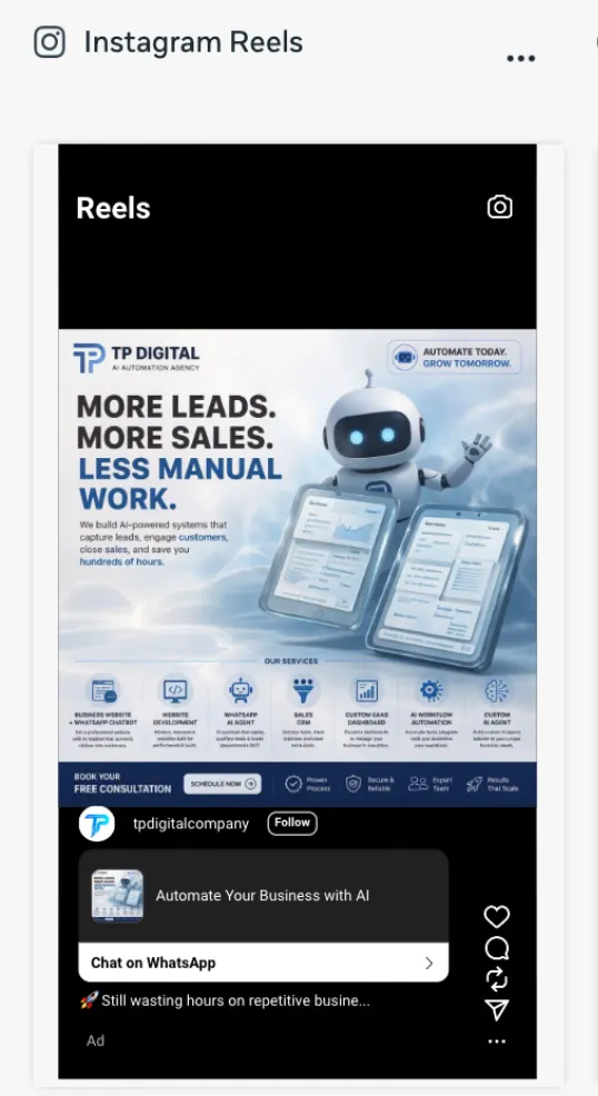 Instagram Reels ad preview