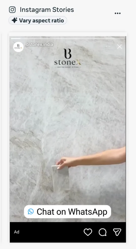 Instagram Stories ad preview