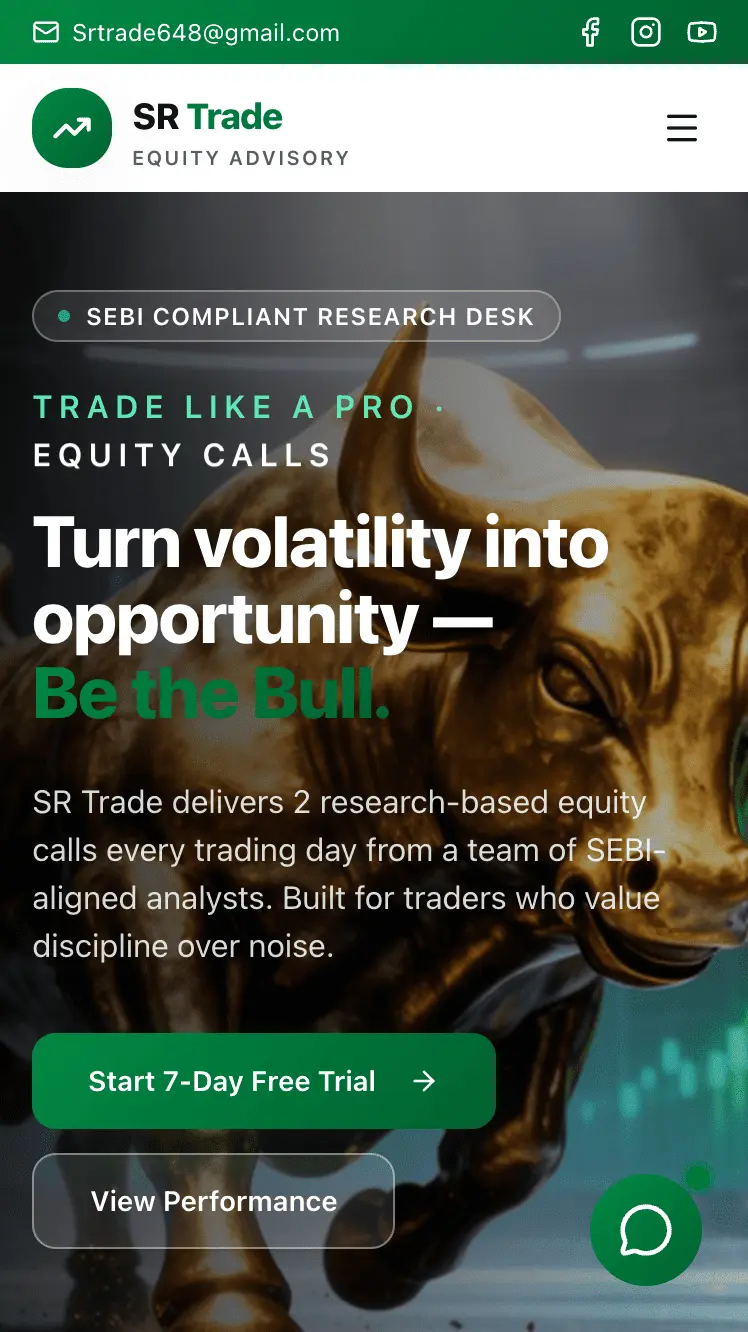 SR Trade mobile view