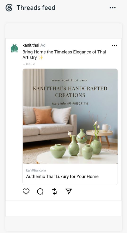 Threads Feed ad preview