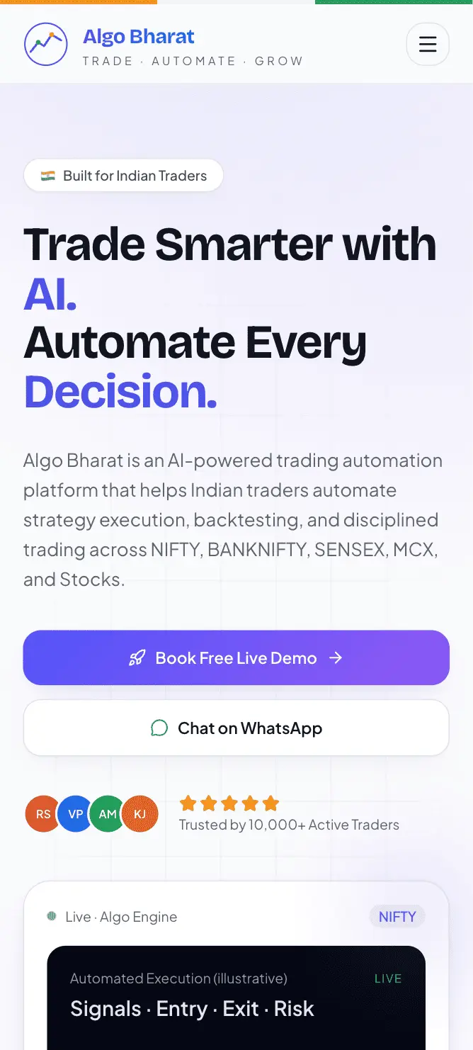 Algo Bharat mobile view