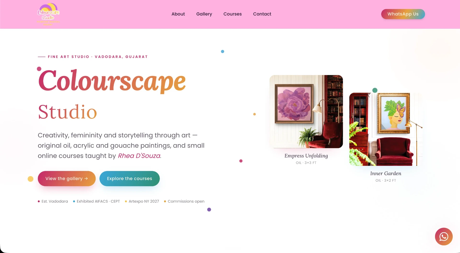 Colourscape Studio fine art website homepage